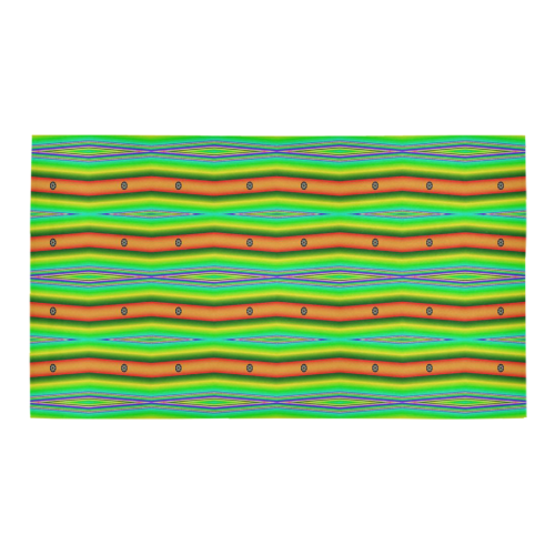 Bright Green Orange Stripes Pattern Abstract Bath Rug 16''x 28''