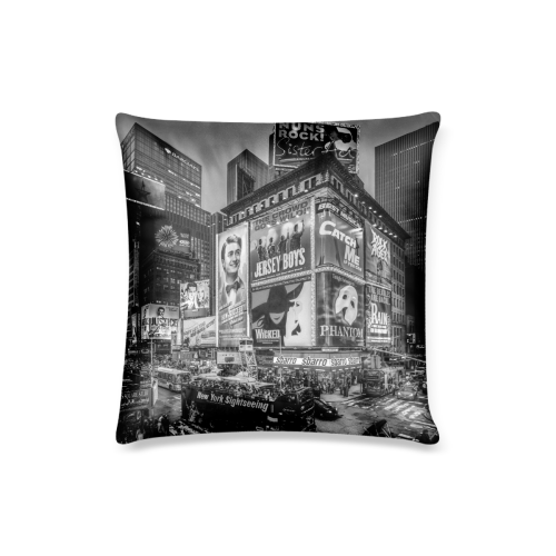 Times Square III Special Finale Edition B&W Custom Pillow Case 16"x16"  (One Side Printing) No Zipper