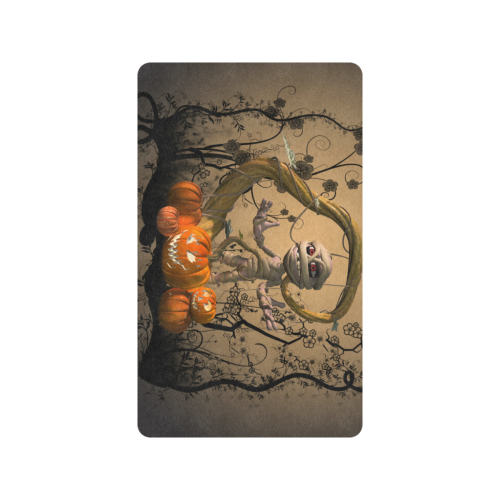 Funny mummy with pumpkins Doormat 30"x18" (Black Base)