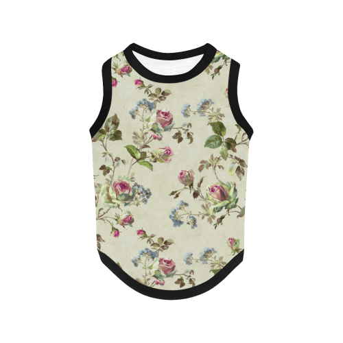 Victorian Vintage Roses All Over Print Pet Tank Top