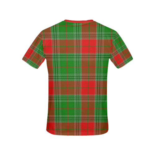 Christmas Plaid Red All Over Print T-shirt for Women/Large Size (USA Size) (Model T40)