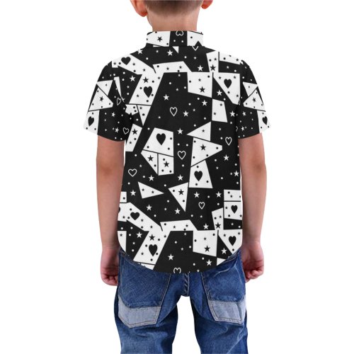 Black and White by Nico Bielow Boys' All Over Print Short Sleeve Shirt (Model T59)