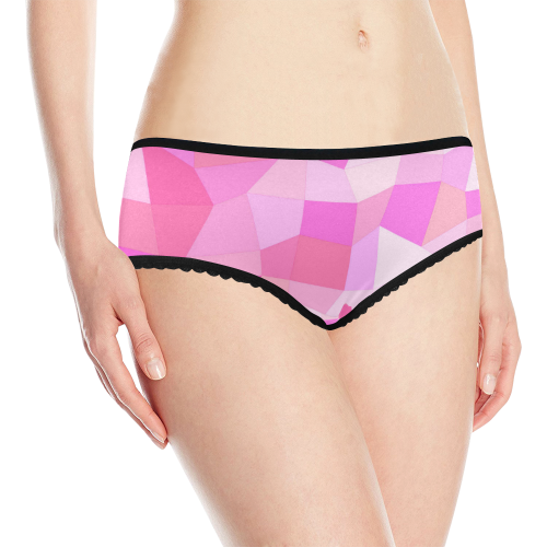 Bright Pink Mosaic Women's All Over Print Classic Briefs (Model L13)