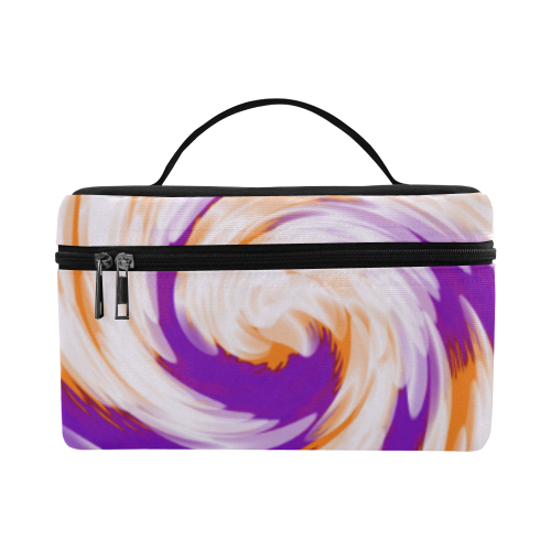 Purple Orange Tie Dye Swirl Abstract Cosmetic Bag/Large (Model 1658)
