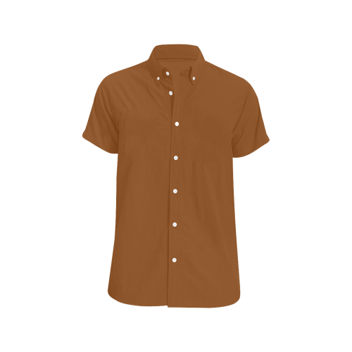 color saddle brown Men's All Over Print Short Sleeve Shirt/Large Size (Model T53)