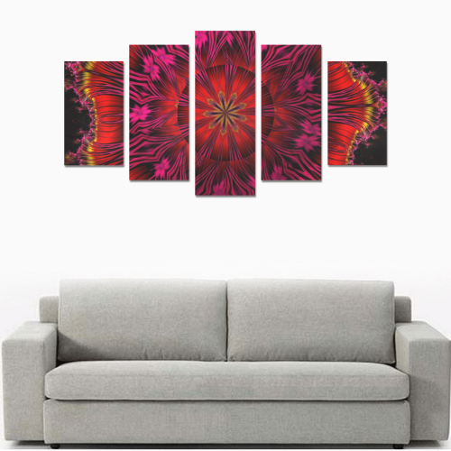Sunset Solar Flares Fractal Abstract Canvas Print Sets A (No Frame)