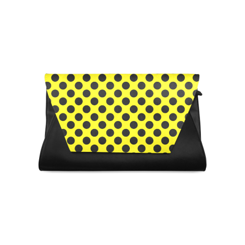 Black Polka Dots on Yellow Clutch Bag (Model 1630)