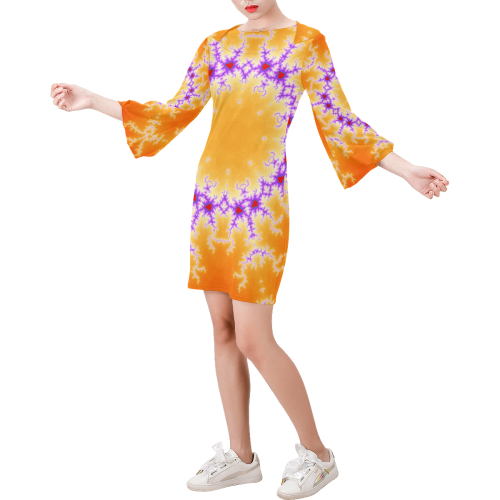 Summer Mandala Bell Sleeve Dress (Model D52)