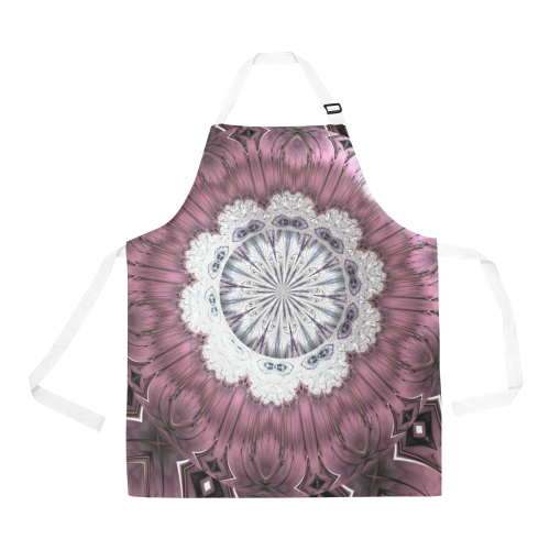 Bejeweled Royal Purple Diadem Fractal Abstract All Over Print Apron