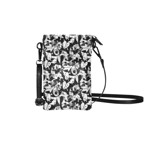 Black and White Pop Art by Nico Bielow Small Cell Phone Purse (Model 1711)