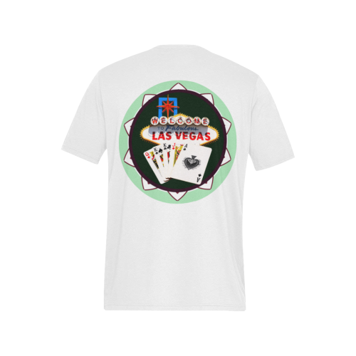 LasVegasIcons Poker Chip - Poker Hand White Men's All Over Print T-Shirt (Solid Color Neck) (Model T63)