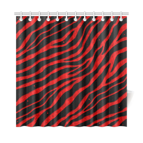 Ripped SpaceTime Stripes - Red Shower Curtain 72"x72"