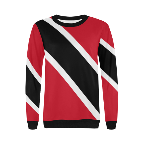 Trinidad and Tobago Women's Rib Cuff Crew Neck Sweatshirt (Model H34)