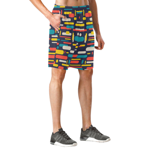 Colorful Rectangles Men's All Over Print Elastic Beach Shorts (Model L20)