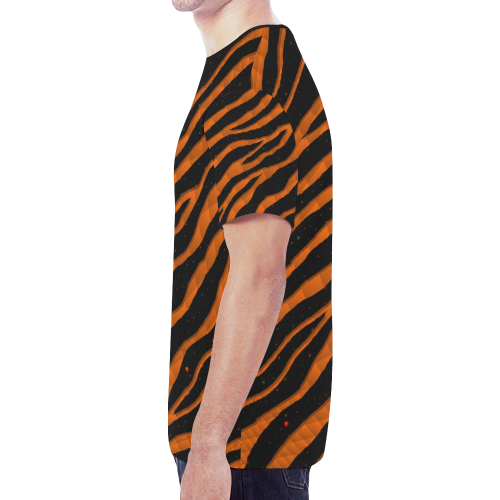 Ripped SpaceTime Stripes - Orange New All Over Print T-shirt for Men/Large Size (Model T45)
