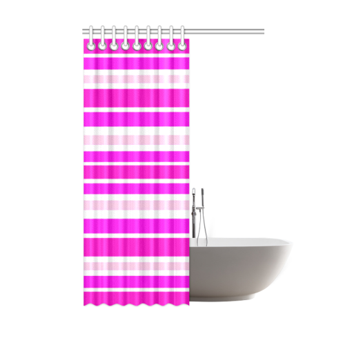 Summer Pinks Stripes Shower Curtain 48"x72"