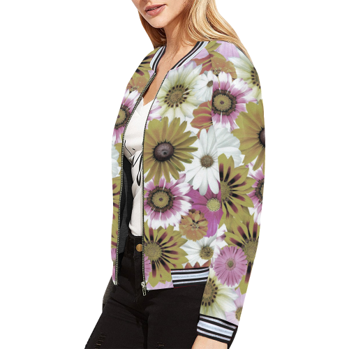 Spring Time Flowers 4 All Over Print Bomber Jacket for Women (Model H21)