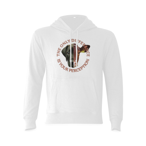 Vegan Cow and Dog Design with Slogan Oceanus Hoodie Sweatshirt (NEW) (Model H03)