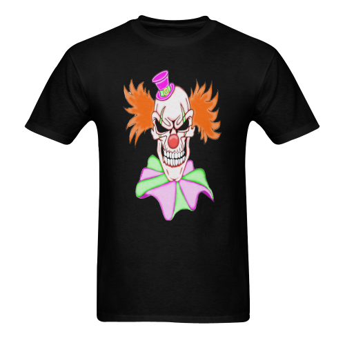 Clown Sugar Skull Black Men's T-shirt in USA Size (Front Printing Only) (Model T02)