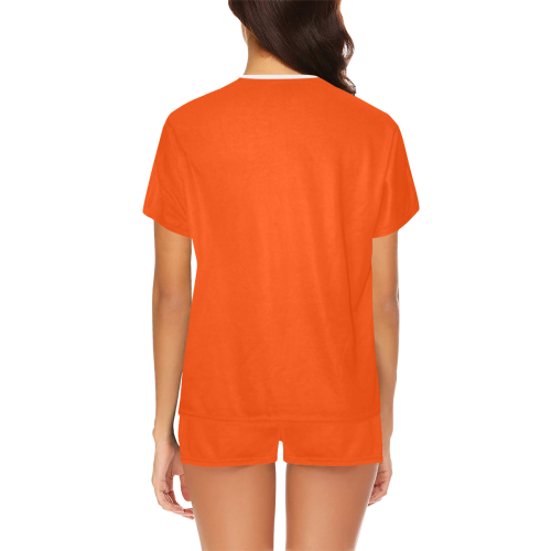 color orange red Women's Short Pajama Set