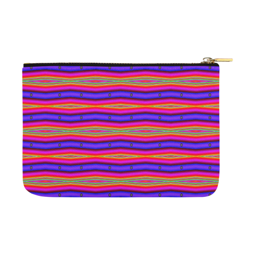 Bright Pink Purple Stripe Abstract Carry-All Pouch 12.5''x8.5''