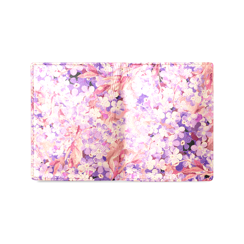 flower pattern Men's Leather Wallet (Model 1612) ID D3313438