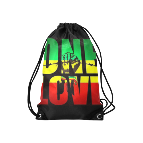 RASTA ONE LOVE CITY Small Drawstring Bag Model 1604 (Twin Sides) 11"(W) * 17.7"(H)