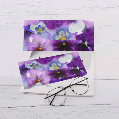 Pretty Purple Pansies Custom Foldable Glasses Case