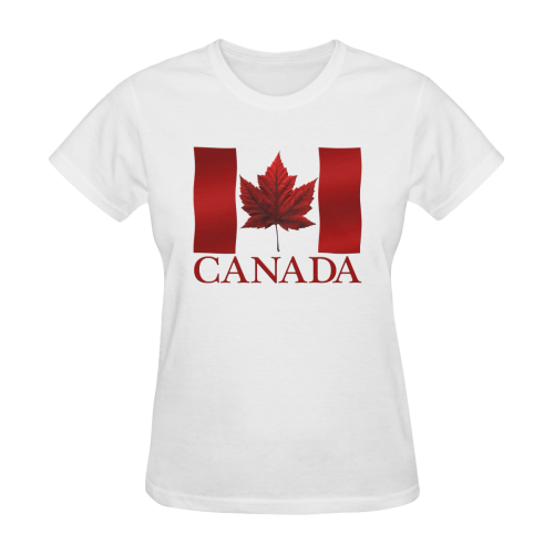 Canada Flag Souvenir T-shirt - AU Women's T-Shirt in USA Size (Two Sides Printing)