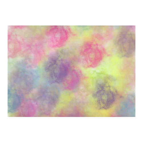 Pastel Watercolor Cottonballs Cotton Linen Tablecloth 60"x 84"