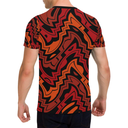Heat Wave Men's All Over Print T-Shirt with Chest Pocket (Model T56)