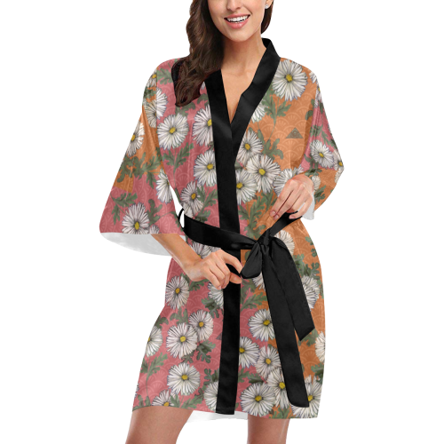 The Lowest of Low Daisies Peach Kimono Robe