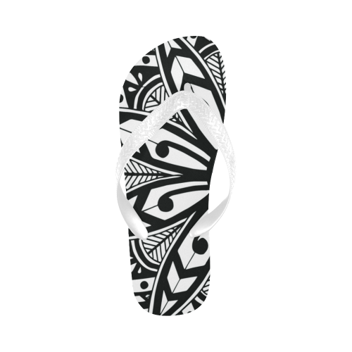 black mandala pattern flip flops Flip Flops for Men/Women (Model 040)