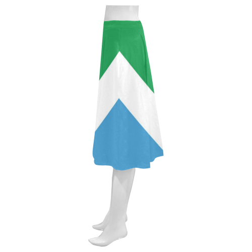 Vegan Flag Mnemosyne Women's Crepe Skirt (Model D16)