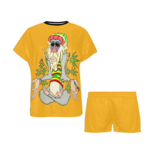 Hippie Ganja Guru Saffron Women's Short Pajama Set