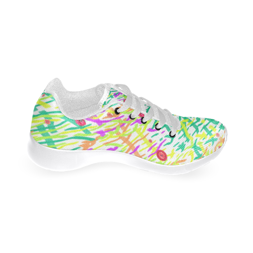 grass world design with poppies Women's Running Shoes/Large Size (Model 020)