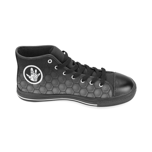 Teratoma Zone Logo - Black Men’s Classic High Top Canvas Shoes /Large Size (Model 017)