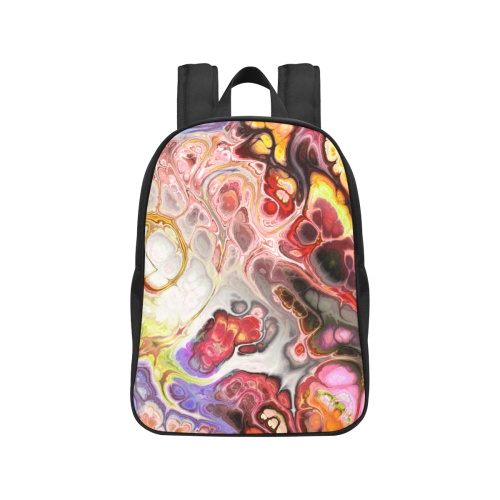 Colorful Marble Design Fabric School Backpack (Model 1682) (Medium)