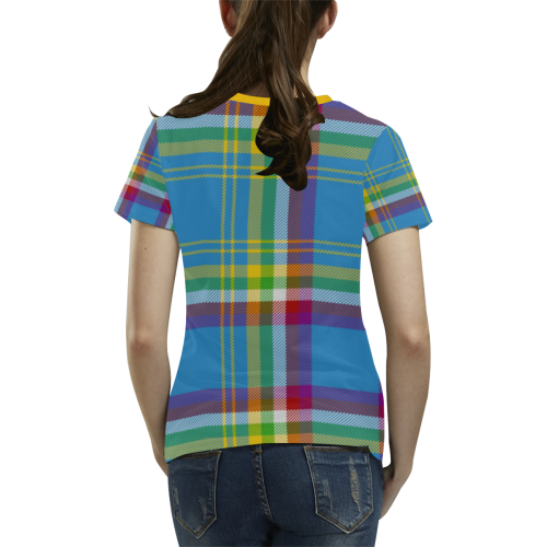 Yukon Tartan All Over Print T-shirt for Women/Large Size (USA Size) (Model T40)
