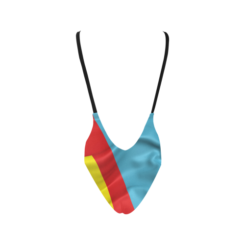 Mongolia Flag Sexy Low Back One-Piece Swimsuit (Model S09)