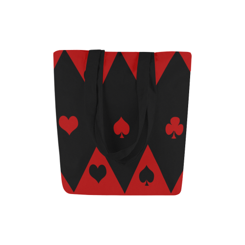 Las Vegas Black Red Play Card Shapes Canvas Tote Bag (Model 1657)