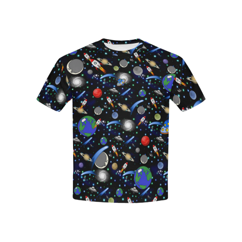Galaxy Universe - Planets, Stars, Comets, Rockets Kids' All Over Print T-shirt (USA Size) (Model T40)