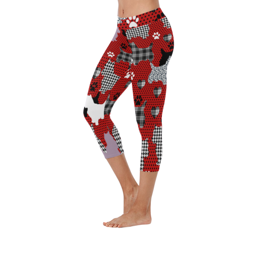 Westie II Women's Low Rise Capri Leggings (Invisible Stitch) (Model L08)