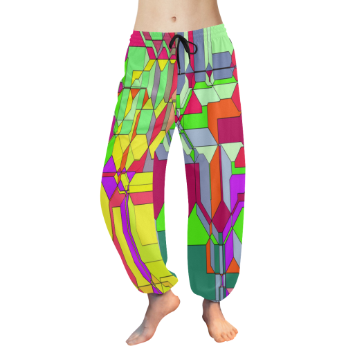 Retro Color Pop Geometric Fun 1 Women's All Over Print Harem Pants (Model L18)