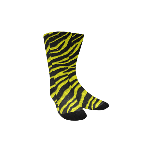 Ripped SpaceTime Stripes - Yellow Kids' Custom Socks