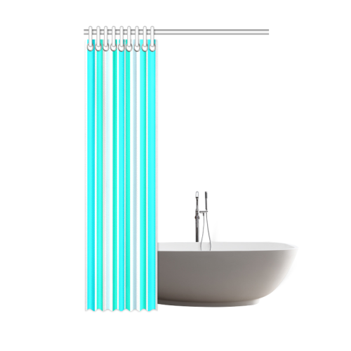 Turquoise Green Stripes Shower Curtain 48"x72"