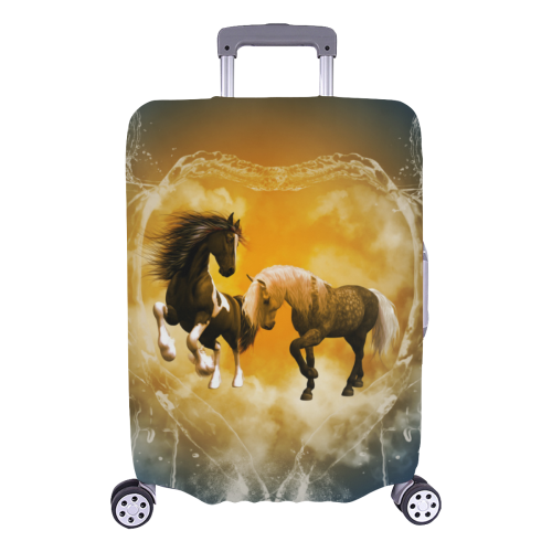 Horses with heart made of water Luggage Cover/Large 26"-28"