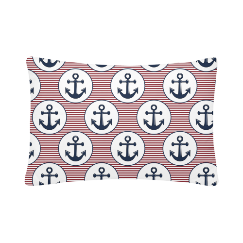 navy and red anchor nautical design Custom Pillow Case 20"x 30" (One Side) (Set of 2)