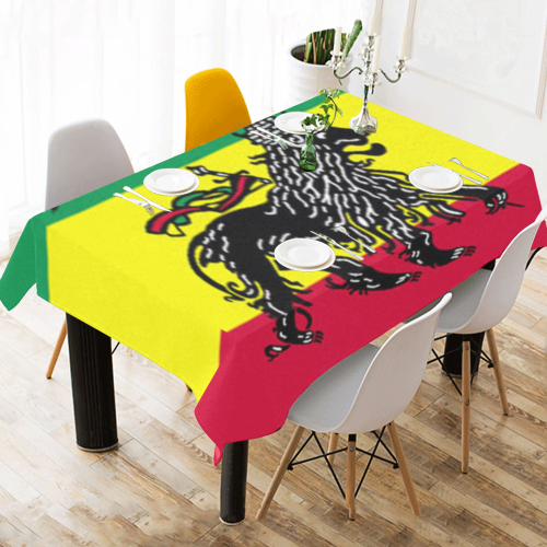 RASTA LION OF JUDAH Cotton Linen Tablecloth 60" x 90"