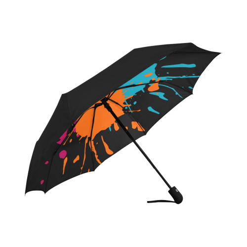 3 Splashes red petrol orange Anti-UV Auto-Foldable Umbrella (Underside Printing) (U06)